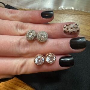 Elegant Silver and Gold Stud Earrings